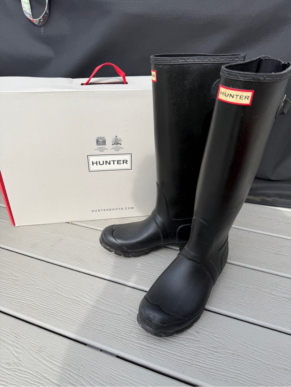 Hunter Original Tall Matte Black Rain Boots Women’s US 8 EU 39 With Box